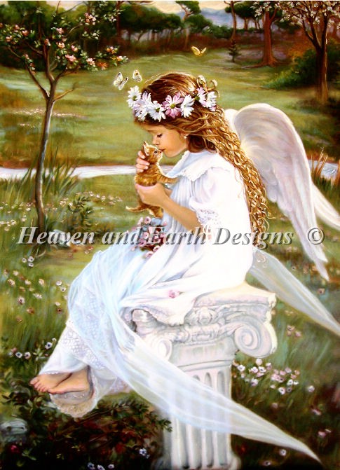 Angel and Kitten - Click Image to Close